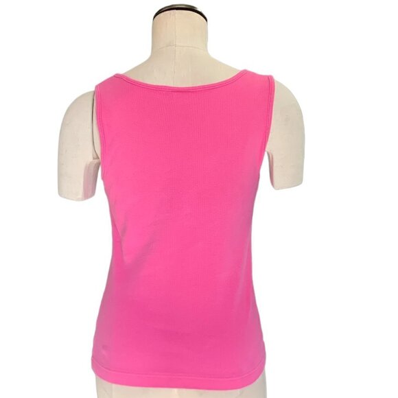 Adidas Ribbed Knit Tank Top with Shelf Bra Sz L Pink #1V - Picture 5 of 8